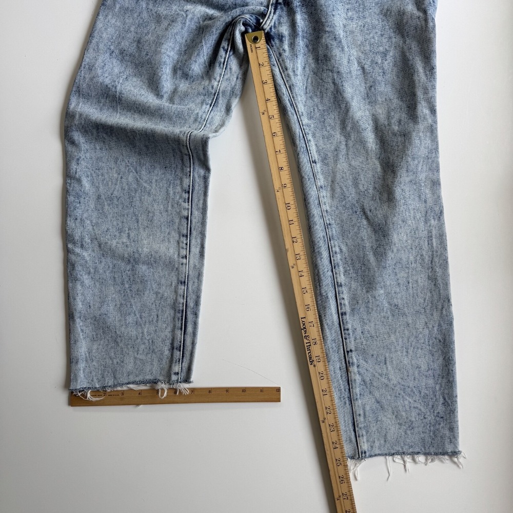 AMERICAN APPAREL Dark Indigo Acid Wash Jeans 30x25 Made in USA Straight Raw Cuff - Picture 14 of 14